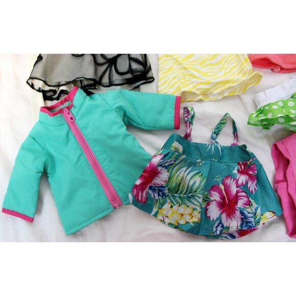 18" Doll Clothing 7 pc Lot Dress Tank Jacket Skirt Bikini Bottom - Picture 5 of 10